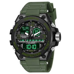 Carlington Analog-Digital Sports Watch: Chronograph, Dual Time, Alarm, Stopwatch, Water-Resistant, Shock-Resistant, Back Light Display- The Perfect Watch for Men and Boys - CT3377